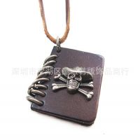 PL0299***书本骷髅头项链 个性饰品 朋克毛衣链 男生项链