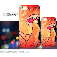 钻石纹TPU闪粉手机壳iPhone5S外贸出口热销款性感女郎嘴唇手指壳