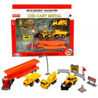 利迪1:72超大型合金运输工程车模型儿童益智玩具车礼盒组合套装