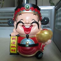 厂家直销家居饰品创意财神爷储蓄罐树脂***存钱罐超大号摆件可爱