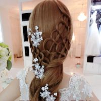 新娘發(fā)簪 磨砂韓式珍珠水晶花朵發(fā)釵頭飾頭花婚紗禮服造型頭飾品