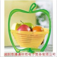 供应***促水果创意时尚苹果型可折叠 篮/果盆篮/果盘蔬果篮收纳篮筐