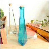 三角形木塞玻璃瓶 插花瓶 长款 创意玻璃瓶花瓶 ZAKKA 五色