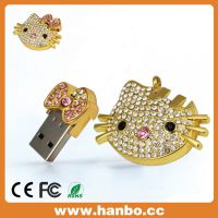 厂家直销供应 珠宝小猫咪吊坠U盘 8G 16G 可爱卡通U盘 礼品优盘