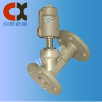 供应全不锈钢气动法兰角座阀