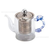 供应不锈钢茶壶 耐热玻璃泡茶壶 带不锈钢内筛花茶壶 冲泡器