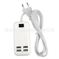 供应苹果iphone ipad 4口USB充电器 15W 3A 4USB排插充电器 HUB充电器