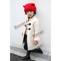 出口外贸童装2014女童牛角扣小立领撞色鹿皮绒棉衣外套羊羔绒内衬