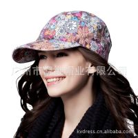 广东广州帽子工厂 江南风格碎花棒球帽