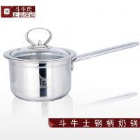 廠家直銷不銹鋼小湯鍋 單柄復(fù)底奶鍋 復(fù)底14cm-16cm不粘奶鍋