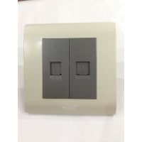 豪意開關(guān)【彩鳳五系列】雙聯(lián)電話*八芯電腦信息插座