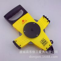 好质量橙色100meter包胶壳0.13mm厚尺带测油长钢卷尺KTC203