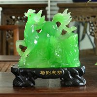 马到成功摆件 学生书房办公室实用笔筒 树脂工艺品教师节礼品