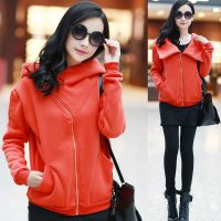 廠家直銷模特實(shí)拍廠家直銷韓版大翻領(lǐng)金屬斜拉鏈絨衫外套衛(wèi)衣