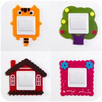 可愛(ài)卡通毛氈鏤空開(kāi)關(guān)貼 創(chuàng)意插座墻貼 不傷墻免粘開(kāi)關(guān)套