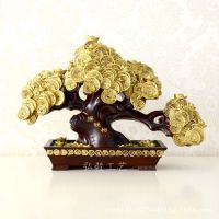 福袋钱袋子办公室***树 树脂摇钱树开业创意工艺品摆件 商务礼品