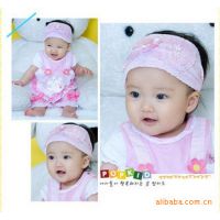 韓版純手工精心制作嬰兒童發(fā)飾頭飾雙環(huán)蕾絲結(jié)寬發(fā)帶