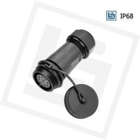 PW21 对接母插座 防水圆形连接器 塑料航空插座 IP68防护等级