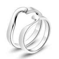 【卖家推荐】 纯银戒指 情侣对戒 男女 心形戒指 JJ001。