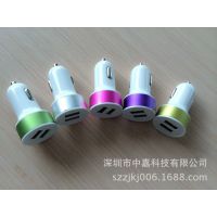 铝合金车充  苹果双USB车载手机充电器 5v2.4a车充 3.1a车充