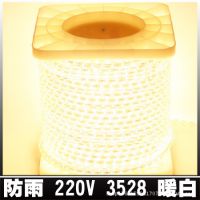 供应批发 220V LED3528 60珠 暖白光软灯条 灯带