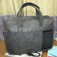 批发时尚笔记本羊毛毡网袋电脑包 纯色简单款毛毡手提电脑包包