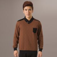 2014法艾龙新款加绒加厚男士可外穿V领高领保暖内衣套装一件代发