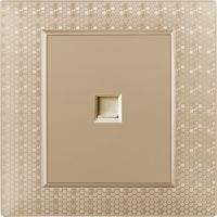 达利奇K8系列墙壁开关86型香槟金色菱形压花面板电脑插座