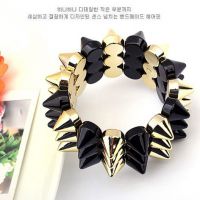 朋克手镯饰品欧美时尚大气锥形柳丁手链 B9