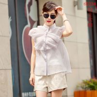实拍商城品质夏季时尚韩版雪纺优质潮派修身女衬衣