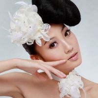 新娘飾品新娘配飾/發(fā)飾/頭飾/婚紗禮服白色2件套禮帽發(fā)飾新娘頭花