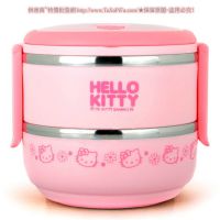 双层不锈钢保温饭盒/1.4升韩版KT手提便当盒/1522