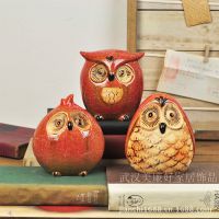 zakka杂货欧式田园陶瓷可爱创意猫头鹰存钱罐家居装饰品工艺摆件