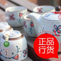 日式手绘***猫6入陶瓷***茶具茶壶套装礼品百货批发结婚礼物