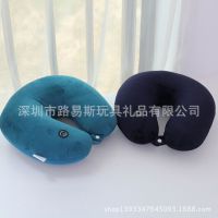 厂家来图定制按摩U型枕 填充泡沫粒子按摩电动U型枕 可加印LOGO