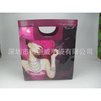 深圳龙岗手袋可订做加印热压LOGO PU时尚精美手提袋购物袋