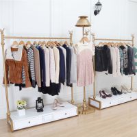 鑫鑫隆 落地式 ***铁艺服装架 服装店货架 陈列架 衣服架展示架
