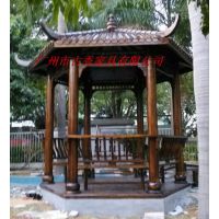 供应【003仿古六角亭】木制六角亭尺寸图