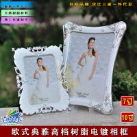 7寸 歐美流行藝術(shù)相架 樹(shù)脂精工電鍍相架 婚紗水晶相框工藝禮物