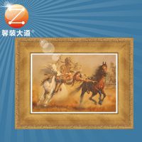 画框实木贴金箔油画框条定制厂家批发欧式镜框线8cm金色8039压边