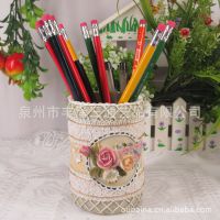 树脂工艺品 田园家居饰品 韩版创意笔筒 文具办公用品 创意礼品