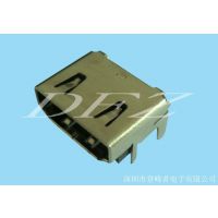 专业供应 HDMI 19P 四脚插板 端子SMT 母座