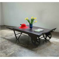 美式LOFT风格法式乡村铁艺茶几 客厅茶几复古家具 沙发茶几做旧