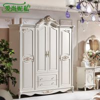 爱尚妮私 实木衣柜 欧式四门衣柜 法式田园储物柜 整体大衣橱5816