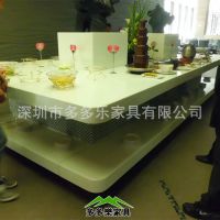 哪里有圆形大理石酱料台 ***双层调料台 深圳多多乐家具