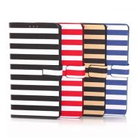 三星NOTE4保護(hù)套 條紋手機(jī)殼 超薄支架插卡皮套 雙色皮套工廠直銷