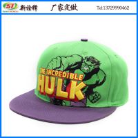 东莞帽子工厂定制 漫画汉克logo刺绣儿童平沿帽 户外遮阳街舞帽