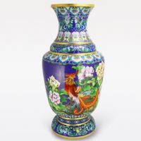 京锐景泰蓝30寸凤戏牡丹瓶