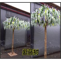 供应仿真紫藤树批发 仿真紫藤花树假树盆栽盆景假树家居装饰摄影