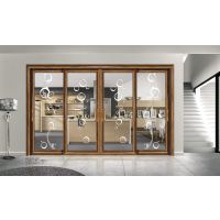 铝合金生态门 荣高86推拉门 晶泳南非花梨 暗花玻璃 RG-A220